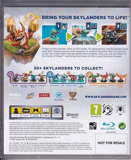 Skylanders Spyros Adventures-  PS3 (B Grade) (Genbrug)